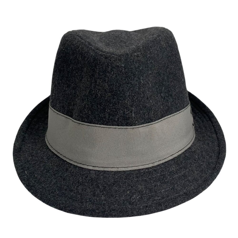 SCALA Classico Handmade Classic Dark Grey Fedora Hat Wool Blend SZ L